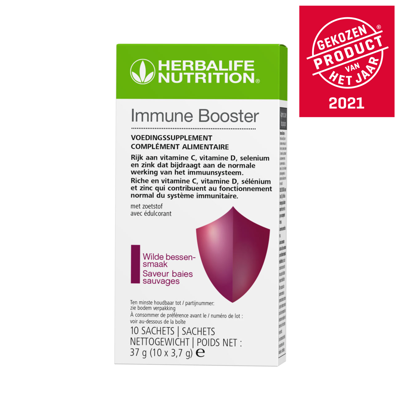 Immune Booster Wilde bessen Immune Booster is een voedingssupplement met bessensmaak. Perfect voor je dagelijks boost van vitamines en mineralen. Het is een voedingssupplement in poedervorm.